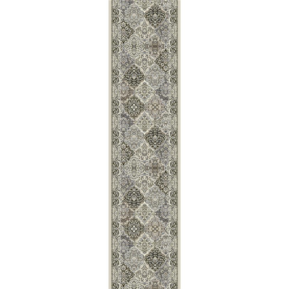 Dynamic Rugs 57008-9696 Ancient Garden 2.2 Ft. X 11 Ft. Finished Runner Rug in Cream/Grey